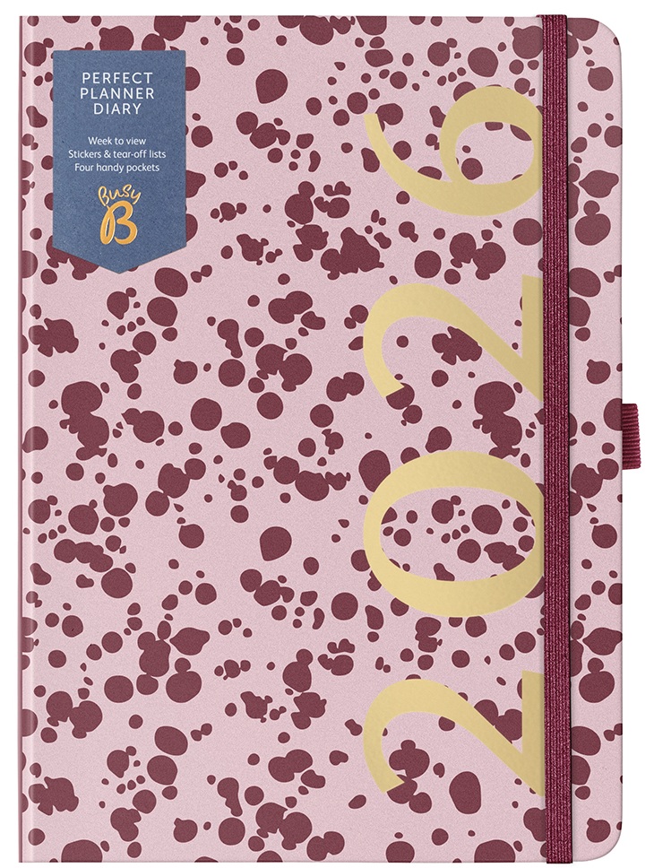 Busy B 2026 Dual Schedule A5 Dagboek - Dagplanner met twee schema's, kunstleer poederblauw en goud folie cover - work-life balance organizer voor drukke professionals - dagboek van januari tot